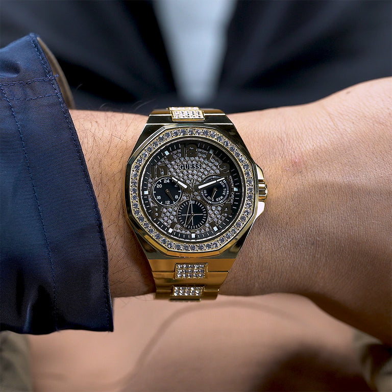 Guess Mens Empire Gold Tone Multi-Function Watch - GW0785G2 GUESS Guess Mens Empire Gold Tone Multi-Function Watch - GW0785G2 GUESS