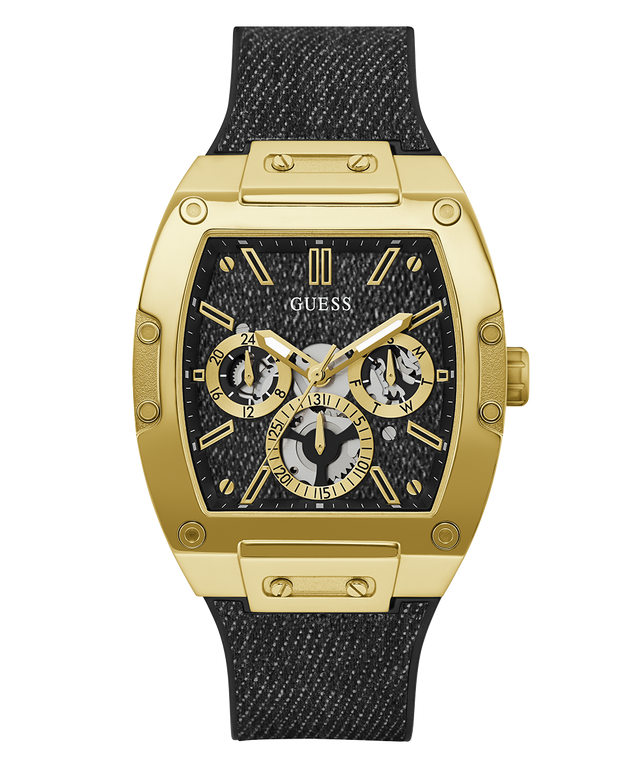 GW0786G1 Guess Mens Black Gold Tone Multi-function Watch