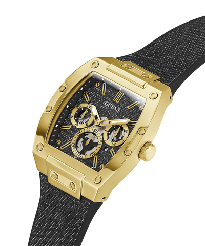 GW0786G1 Guess Mens Black Gold Tone Multi-function Watch lifestyle angle