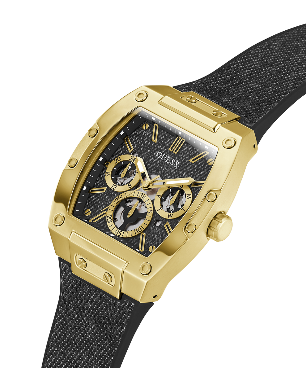 GW0786G1 Guess Mens Black Gold Tone Multi-function Watch lifestyle angle