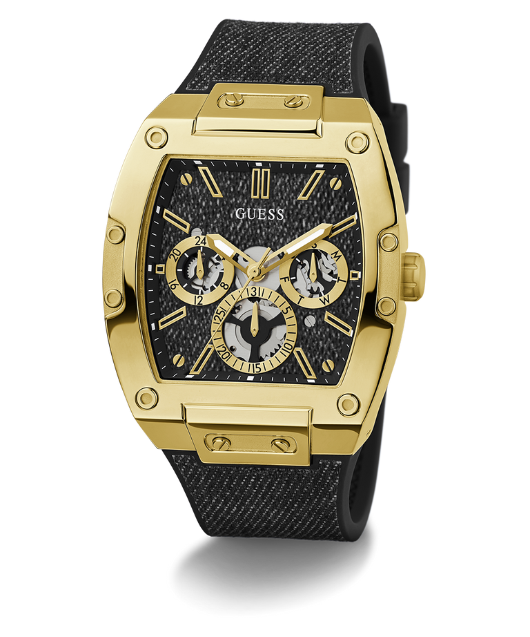 GW0786G1 Guess Mens Black Gold Tone Multi-function Watch angle