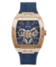 GW0786G2 GUESS Mens Blue Rose Gold Tone Multi-function Watch