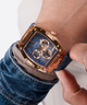 GW0786G2 GUESS Mens Blue Rose Gold Tone Multi-function Watch lifestyle watch on arm