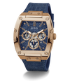 GW0786G2 GUESS Mens Blue Rose Gold Tone Multi-function Watch angle