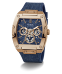 GW0786G2 GUESS Mens Blue Rose Gold Tone Multi-function Watch angle