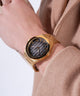 GW0789G2 GUESS Mens Gold Tone Analog Watch watch on wrist