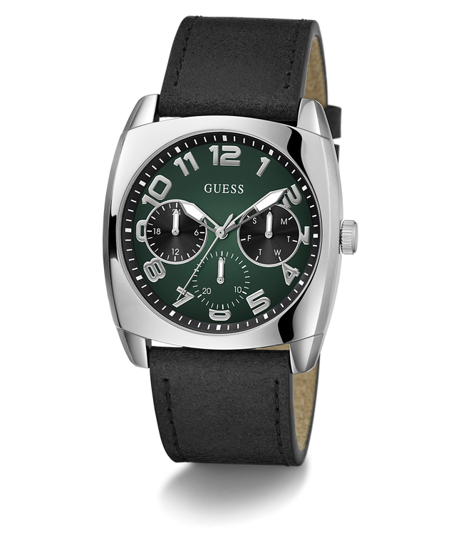 GUESS Mens Black Silver Tone Multi-function Watch GW0792G1