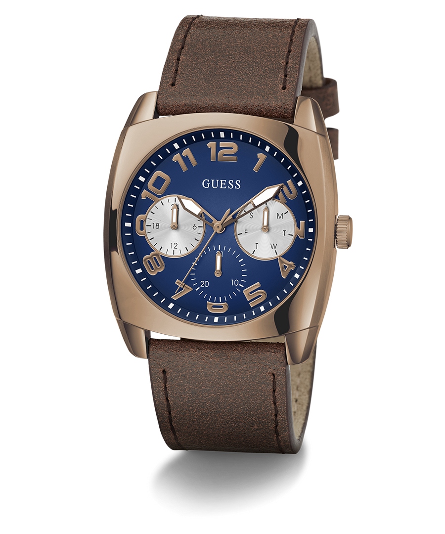 GW0792G4 GUESS Mens Brown Coffee Multi-function Watch angle