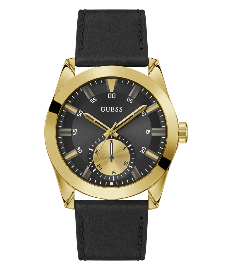 GW0793G2 Guess Mens Black Gold Tone Multi-function Watch