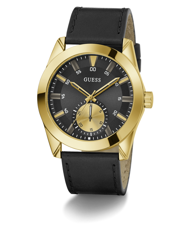 GW0793G2 Guess Mens Black Gold Tone Multi-function Watch angle