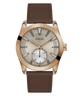 GW0793G3 GUESS Mens Brown Rose Gold Tone Multi-function Watch