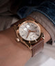 GW0793G3 GUESS Mens Brown Rose Gold Tone Multi-function Watch watch on model