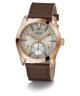 GW0793G3 GUESS Mens Brown Rose Gold Tone Multi-function Watch angle