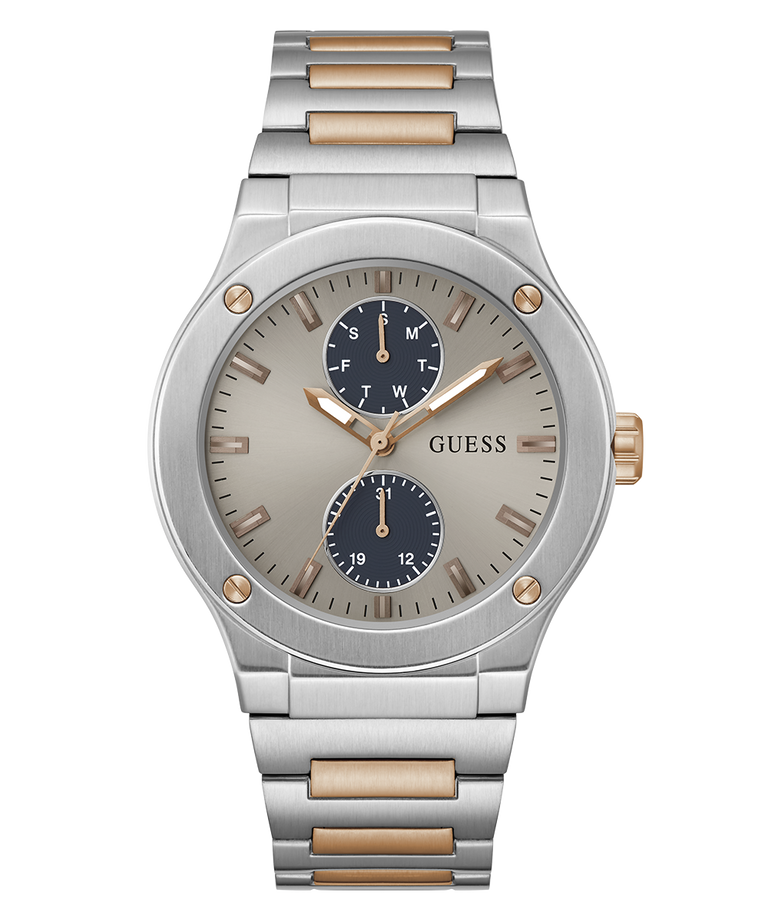 GW0795G2 GUESS Mens 2-Tone Silver Tone Multi-function Watch