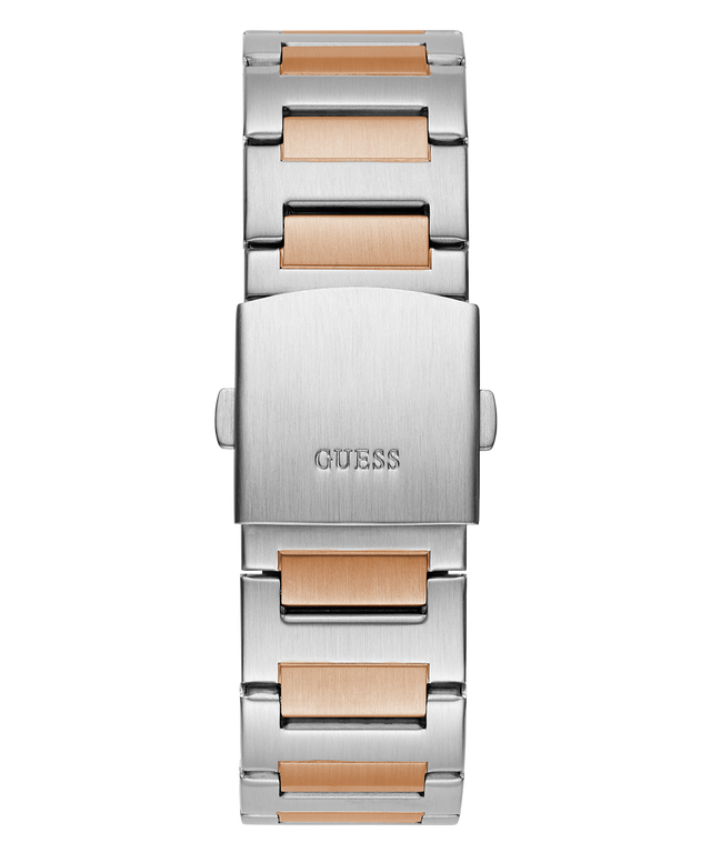 GW0795G2 GUESS Mens 2-Tone Silver Tone Multi-function Watch back view