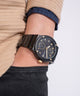 GW0795G3 GUESS Mens Black Multi-function Watch watch on wrist