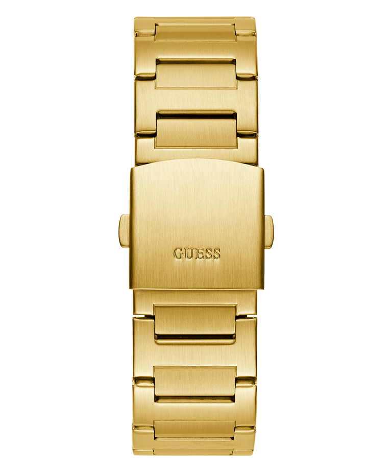 GW0795G4 GUESS Mens Gold Tone Multi-function Watch back view