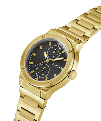 GW0795G4 GUESS Mens Gold Tone Multi-function Watch lifestyle angle