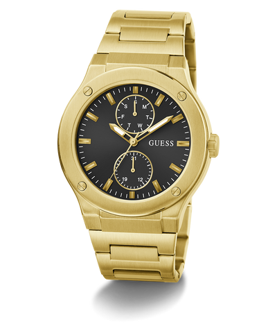 GW0795G4 GUESS Mens Gold Tone Multi-function Watch angle