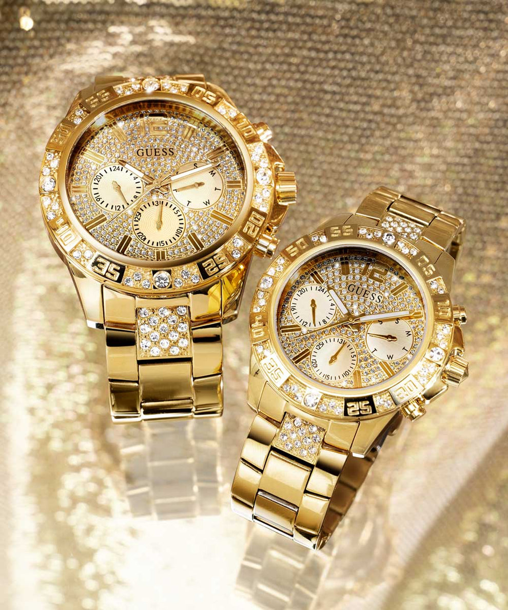 GW0796G2 GUESS Mens Gold Tone Multi-function Watch lifestyle two gold watches