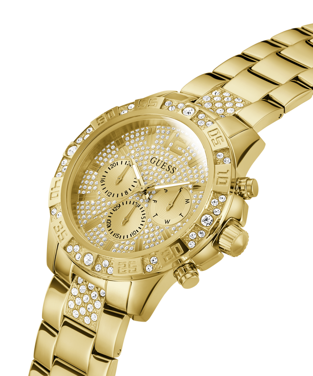 GW0796G2 GUESS Mens Gold Tone Multi-function Watch lifestyle angle