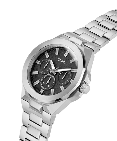 GW0798G1 GUESS Mens Silver Tone Multi-function Watch lifestyle angle