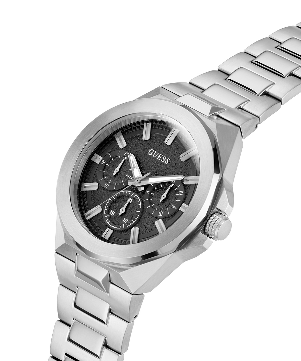 GW0798G1 GUESS Mens Silver Tone Multi-function Watch lifestyle angle