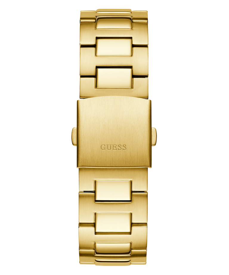 GW0798G2 GUESS Mens Gold Tone Multi-function Watch back view