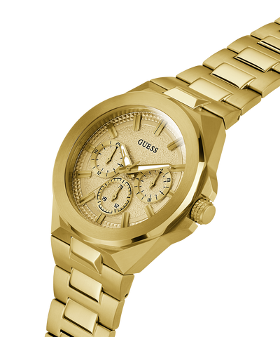 GW0798G2 GUESS Mens Gold Tone Multi-function Watch lifestyle angle