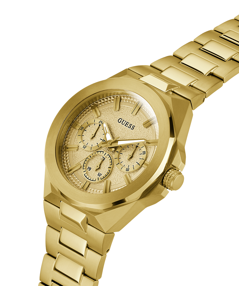 GW0798G2 GUESS Mens Gold Tone Multi-function Watch lifestyle angle