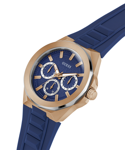 GW0799G2 GUESS Mens Blue 2-Tone Multi-function Watch lifestyle angle