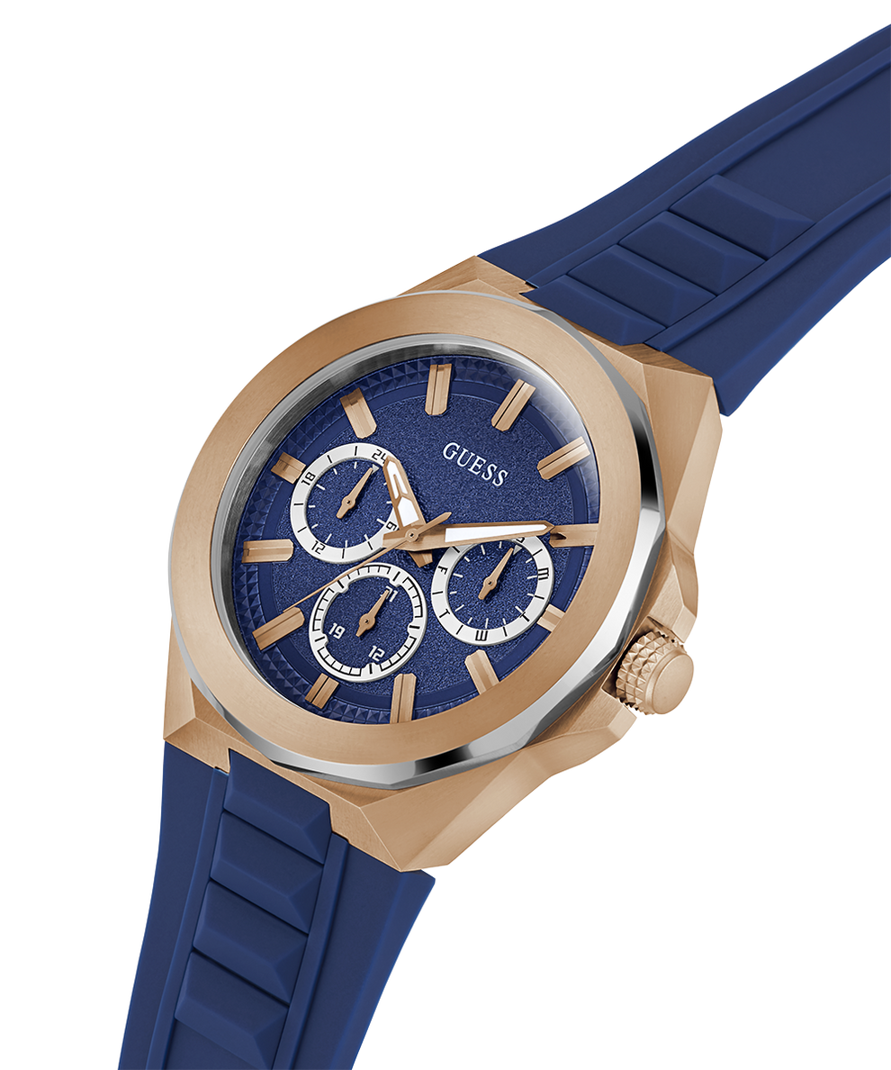 GW0799G2 GUESS Mens Blue 2-Tone Multi-function Watch lifestyle angle