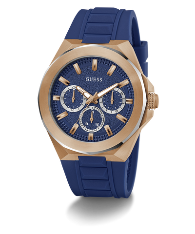 GW0799G2 GUESS Mens Blue 2-Tone Multi-function Watch angle