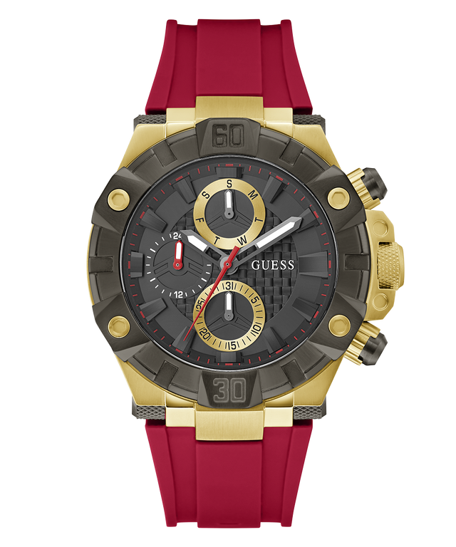 GW0802G2 GUESS Mens Red 2-Tone Multi-function Watch