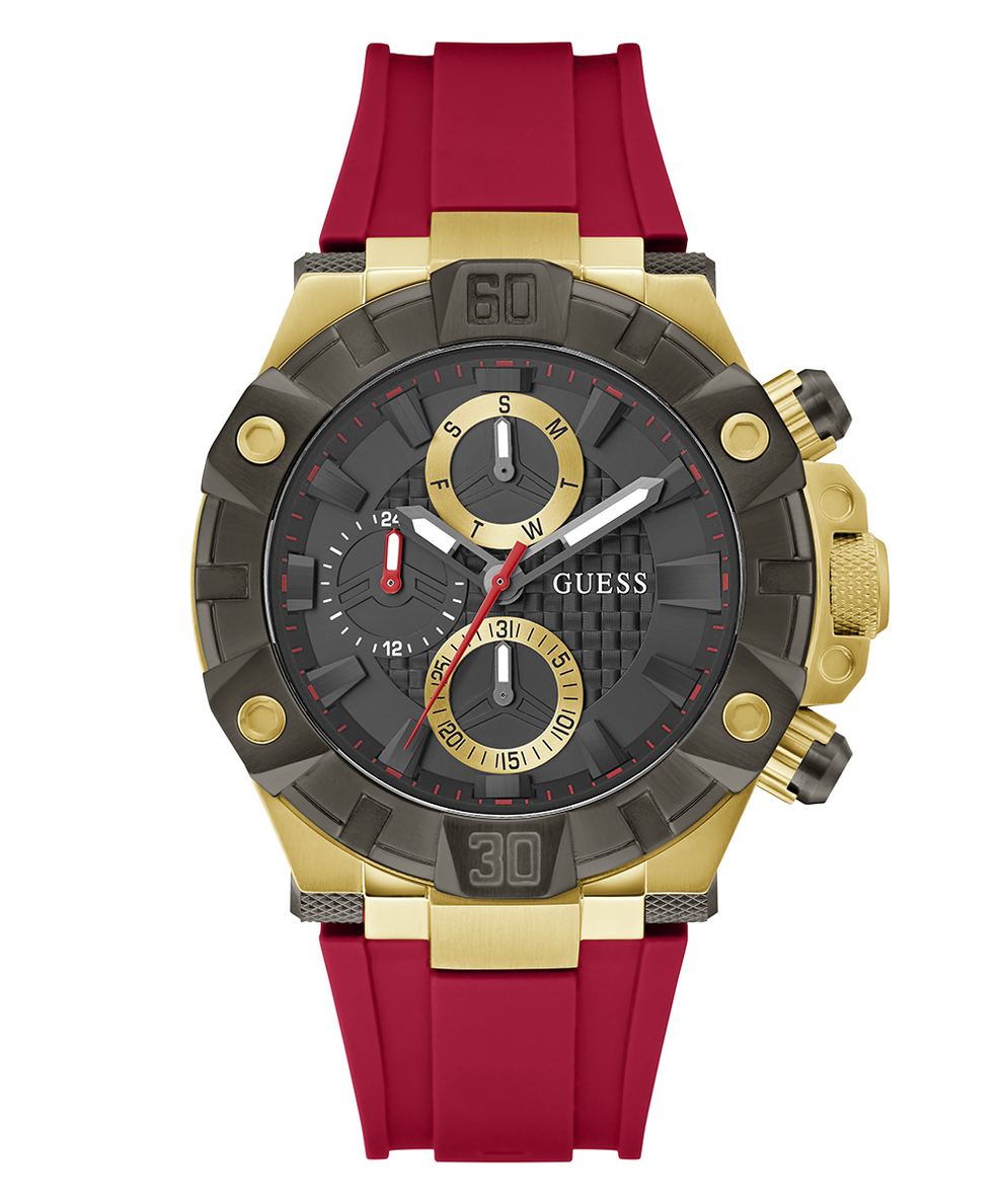 GW0802G2 GUESS Mens Red 2-Tone Multi-function Watch