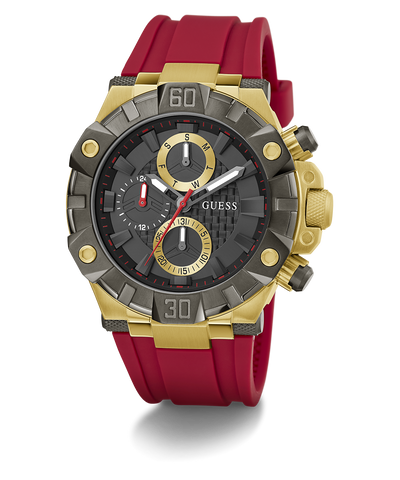 GW0802G2 GUESS Mens Red 2-Tone Multi-function Watch angle