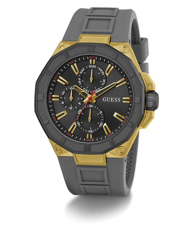 GW0803G1 GUESS Mens Gray Gold Tone Multi-function Watch angle