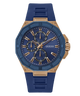 GW0803G2 GUESS Mens Blue Rose Gold Tone Multi-function Watch