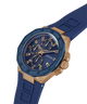 GW0803G2 GUESS Mens Blue Rose Gold Tone Multi-function Watch lifestyle angle