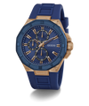 GW0803G2 GUESS Mens Blue Rose Gold Tone Multi-function Watch angle