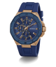 GW0803G2 GUESS Mens Blue Rose Gold Tone Multi-function Watch angle