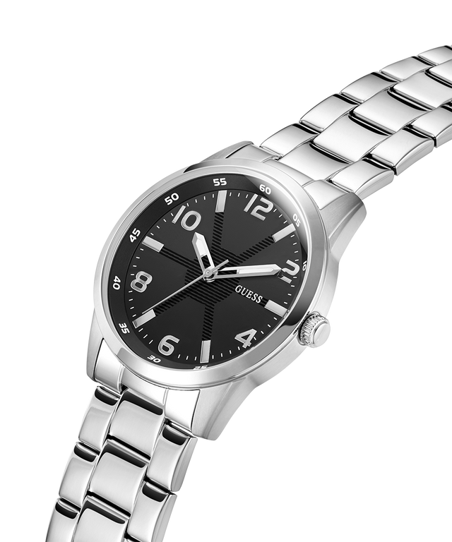 Guess Classic - Orologio Uomo Silver con Quadrante Nero (GW0542G1 Guess Classic - Orologio Uomo Silver con Quadrante Nero (GW0542G1