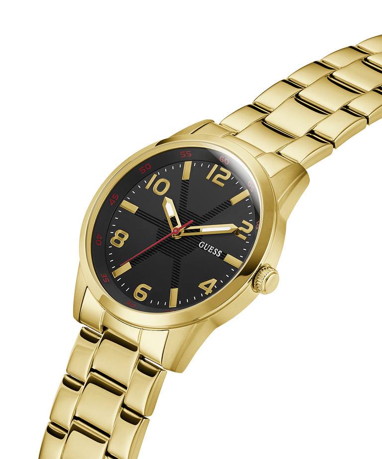 GUESS Mens Gold Tone Analog Watch GW0804G3 lifestyle angle