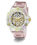 GW0806G4 GUESS Mens Pink Clear Multi-function Watch angle