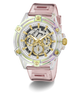 GW0806G4 GUESS Mens Pink Clear Multi-function Watch angle