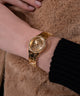 GW0808L2 GUESS Ladies Gold Tone Analog Watch Box Set watch on wrist