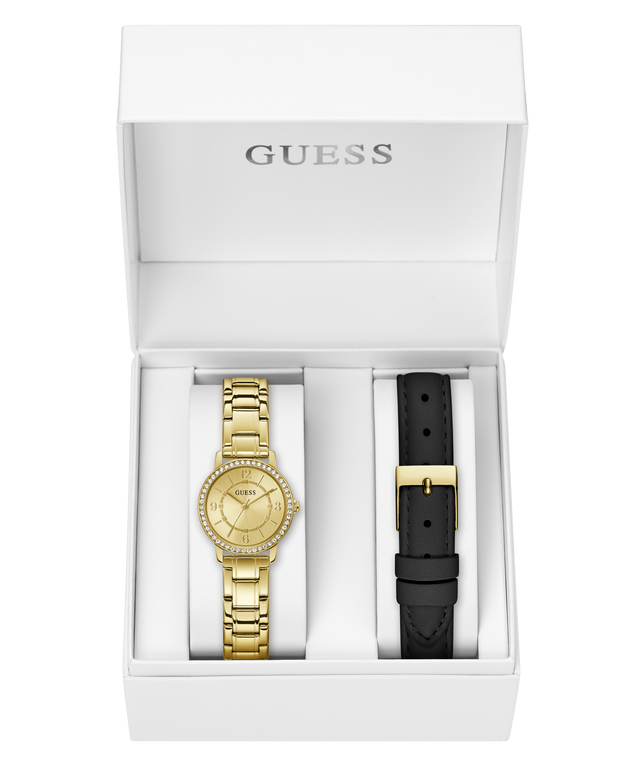 GW0808L2 GUESS Ladies Gold Tone Analog Watch Box Set box