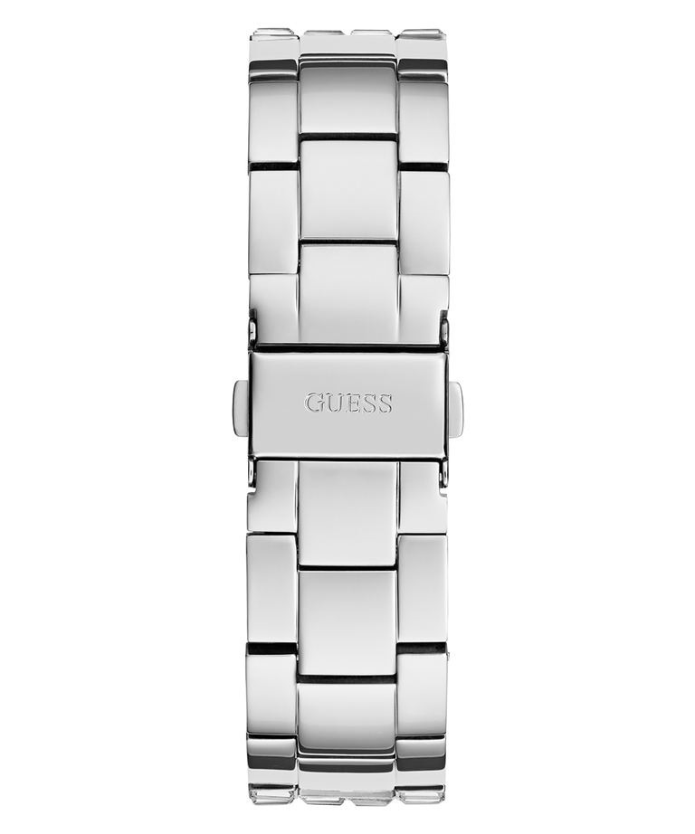 GW0812L1 40th Anniversary Limited Edition GUESS Ladies Silver Tone Multi-function Watch back view