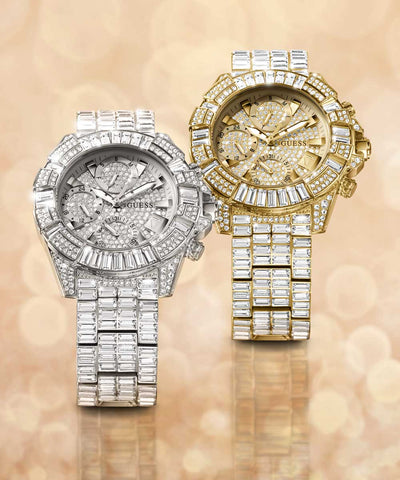 GW0812L1 40th Anniversary Limited Edition GUESS Ladies Silver Tone Multi-function Watch lifestyle two watches