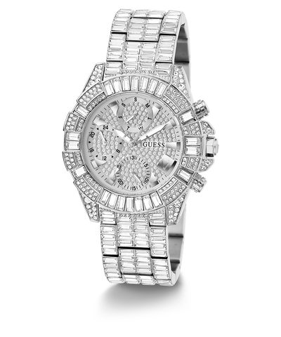 GW0812L1 40th Anniversary Limited Edition GUESS Ladies Silver Tone Multi-function Watch angle